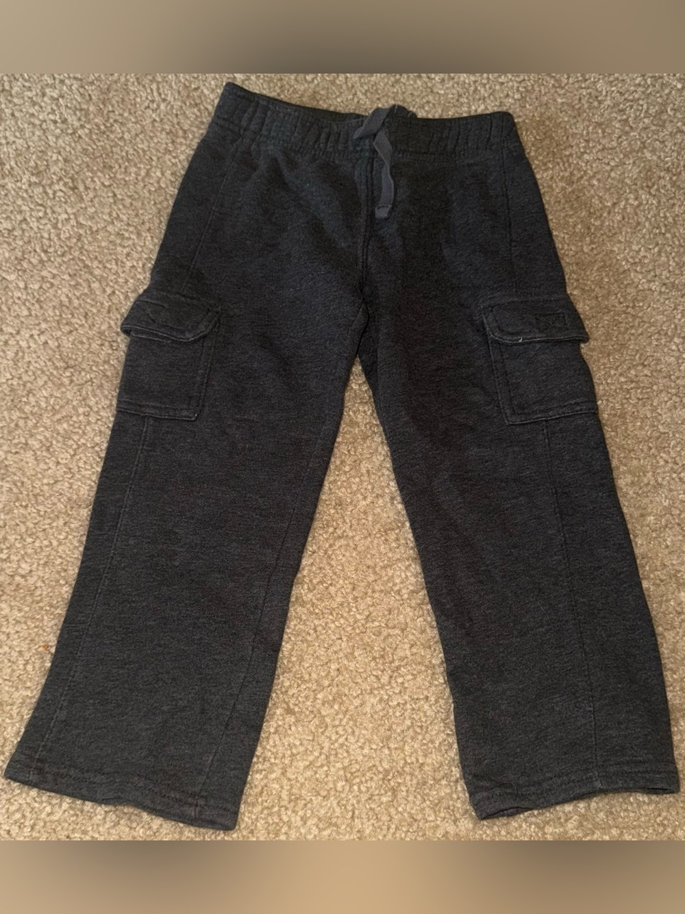 Dark Gray Cargo Sweatpants with Drawstring